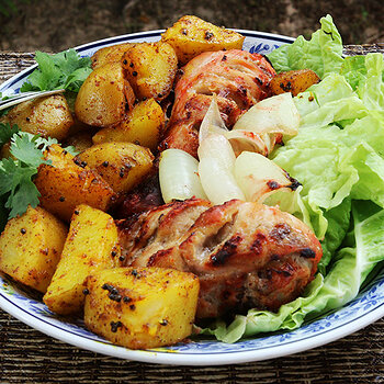 Drumsticks with Bombay potatoes 2