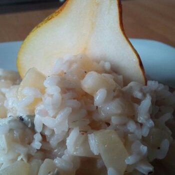 Pears and Gorgonzola risotto