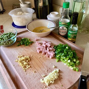 Fried Rice And Eggs Prep