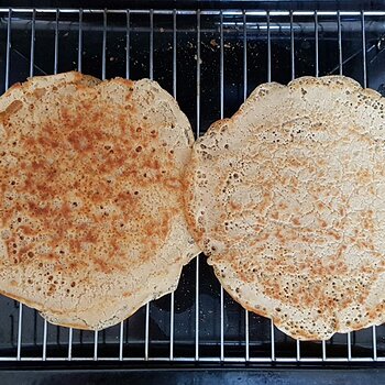 Cooked and waiting for a filling, Staffordshire Oatcakes