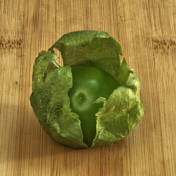 Green Tomatillo With Open Husk