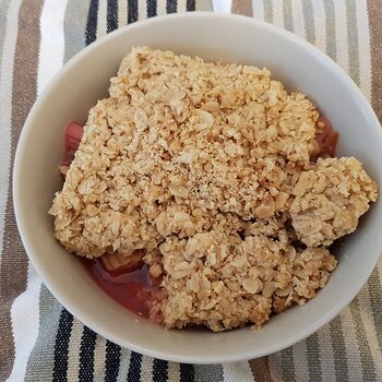 Rhubarb Crumble for breakfast
