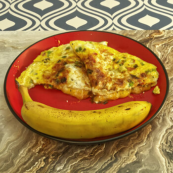 Breakfast Omelette with a Banana
