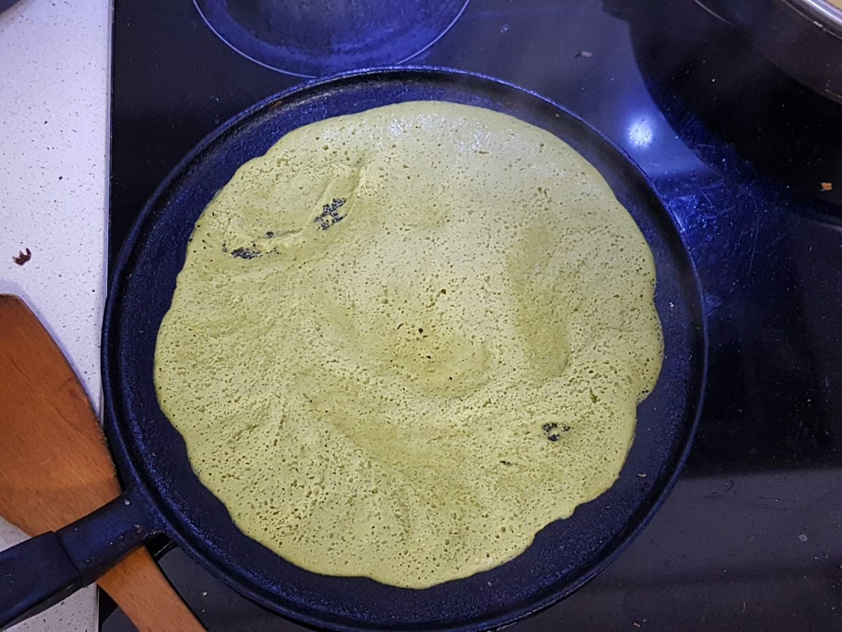 Black-Eyed Bean Pancakes Cooking