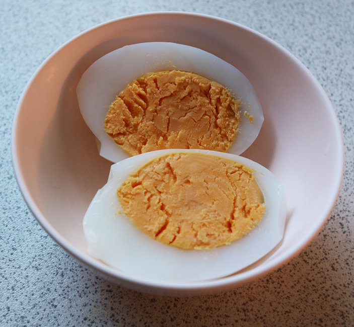 Boiled egg halved