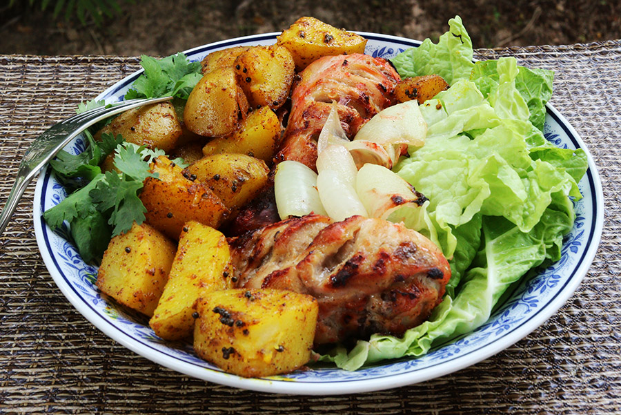 Drumsticks with Bombay potatoes 2
