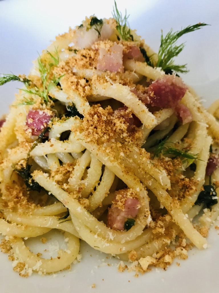 Pici with pancetta, fennel leaves, toasted breadcrumbs.jpeg