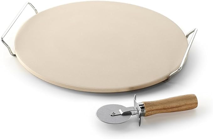 Pizza Stone with Handles & Pizza Cutter..jpg