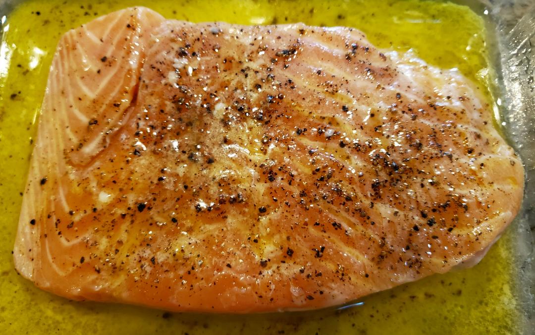 Salmon, capers, and asparagus stuffed arancini uncooked salmon.jpg