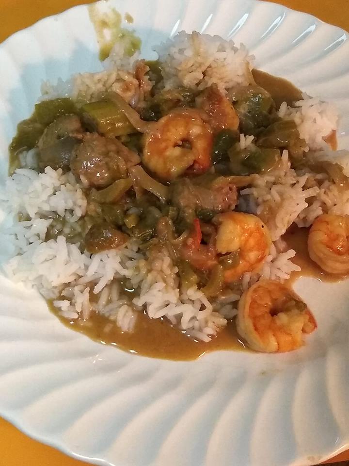 Shrimp %& Sausage Gumbo over rice..jpg