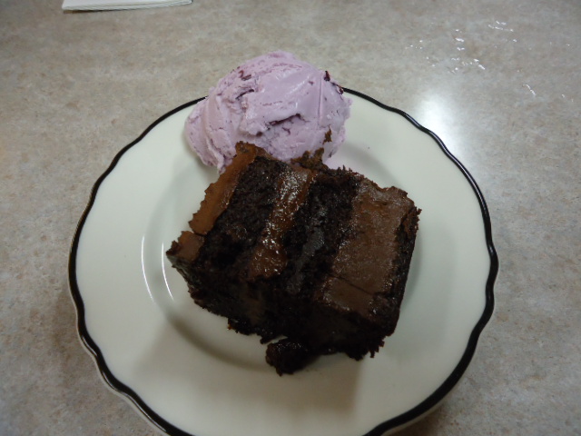 triple choco cake and huckleberry ice cream.JPG