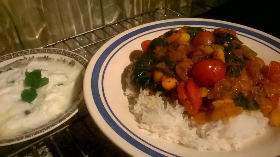 White bean stew with spinach, and mint raita.jpg