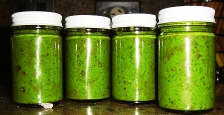 Pesto in jars.JPG Pesto in jars.JPG