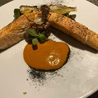 San Miguel de Allende Salmon, Romesco sauce.jpg
