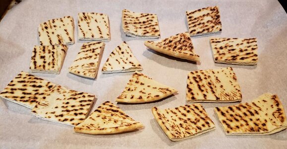 Lamb sausage pita bites wedges.jpg Lamb sausage pita bites wedges.jpg