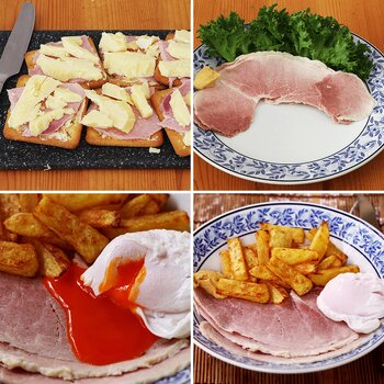 Cold sliced ham