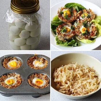 Quail eggs.