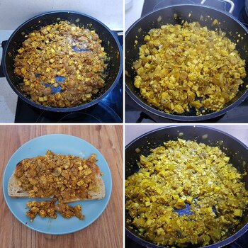 Recipe - Scrambled tofu with mushrooms and onions