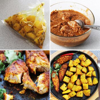 Baked Chicken with Masala Potatoes