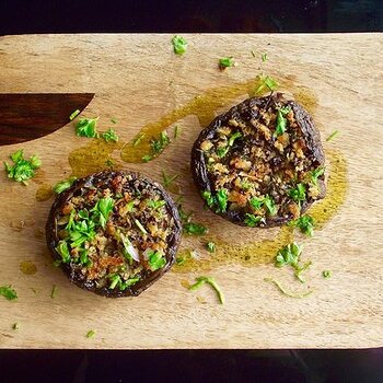 Baked Portobello Mushrooms with Marmite Butter