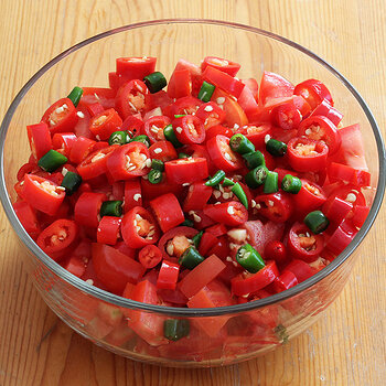Tomatoes and chilis