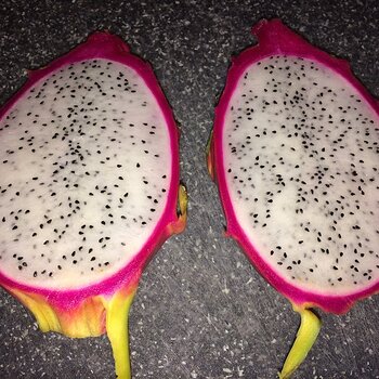 Dragon Fruit spit in half