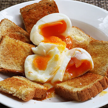 Soft boiled eggs on toast - bled