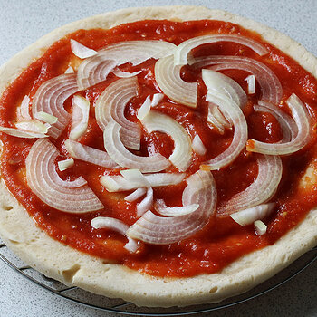 Sliced onions.