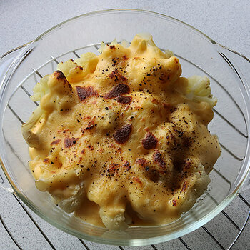 Cauliflower cheese cooked