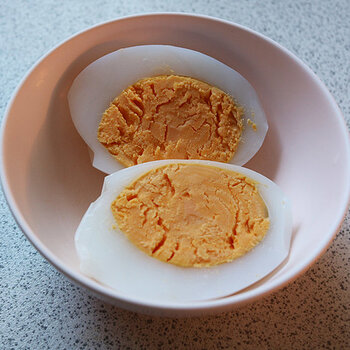 Boiled egg halved