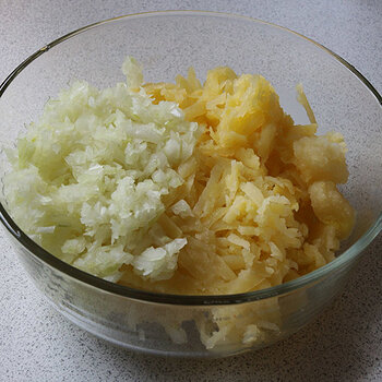Grated potato,onion and pureed garlic