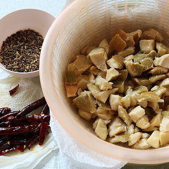 Seasoned and dried