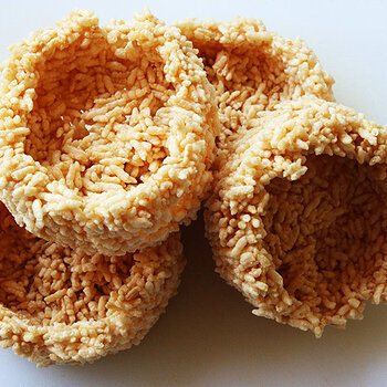 Crispy rice nests.