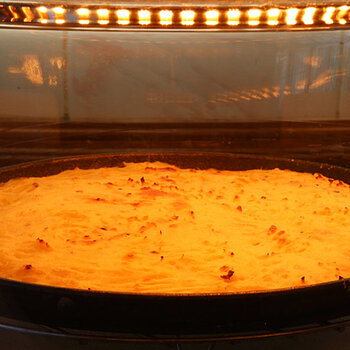 Trying a potato and cauliflower farl in the halogen oven