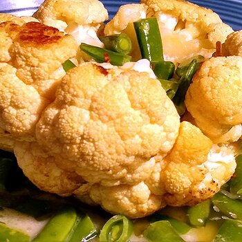 Garlic Butter Cauliflower Served