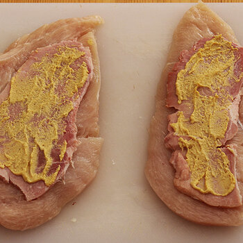 Chicken, ham and mustard.