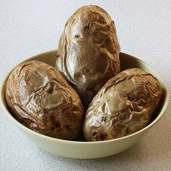 Jacket potatoes.