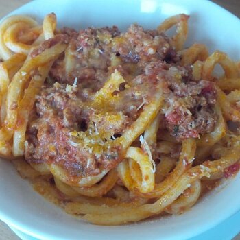 Troccoli with ragù