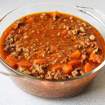 Cottage pie insides.