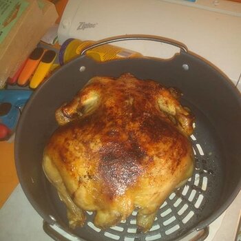Roast Chicken cooked in the Ninja Foodi.