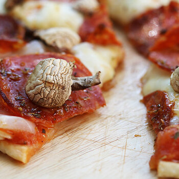 Naan bread pizza.