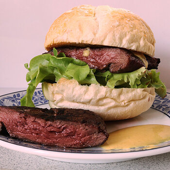 Beef steak burger.