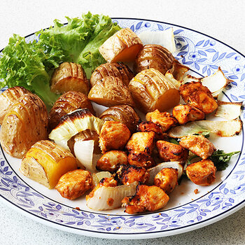 Cooked (with roast potatoes).