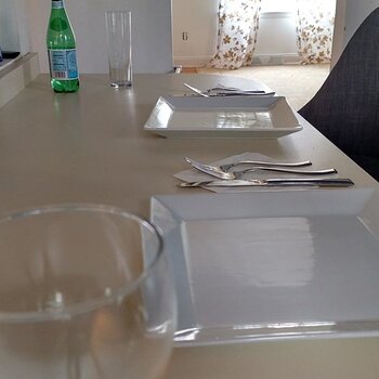 Empty plates waiting for dinner