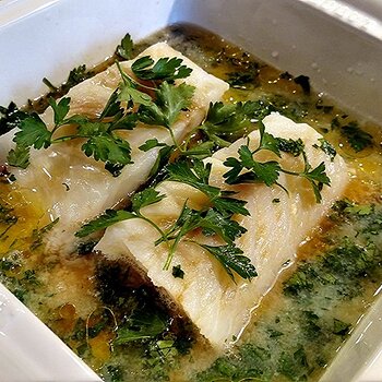 Parsley-cod-en-papillote-marinating