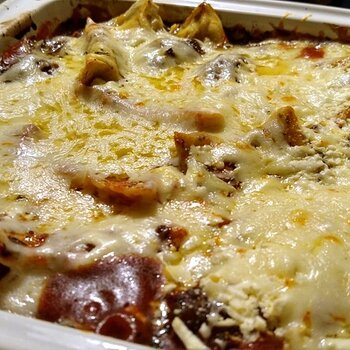 baked ravioli from oven