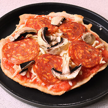 Naan bread pizza.