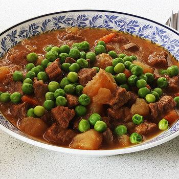 Stew with peas (shaded).