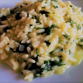 Spinach (and Taleggio) risotto