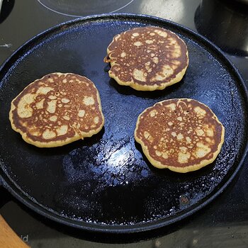 Buckwheat blini cooking